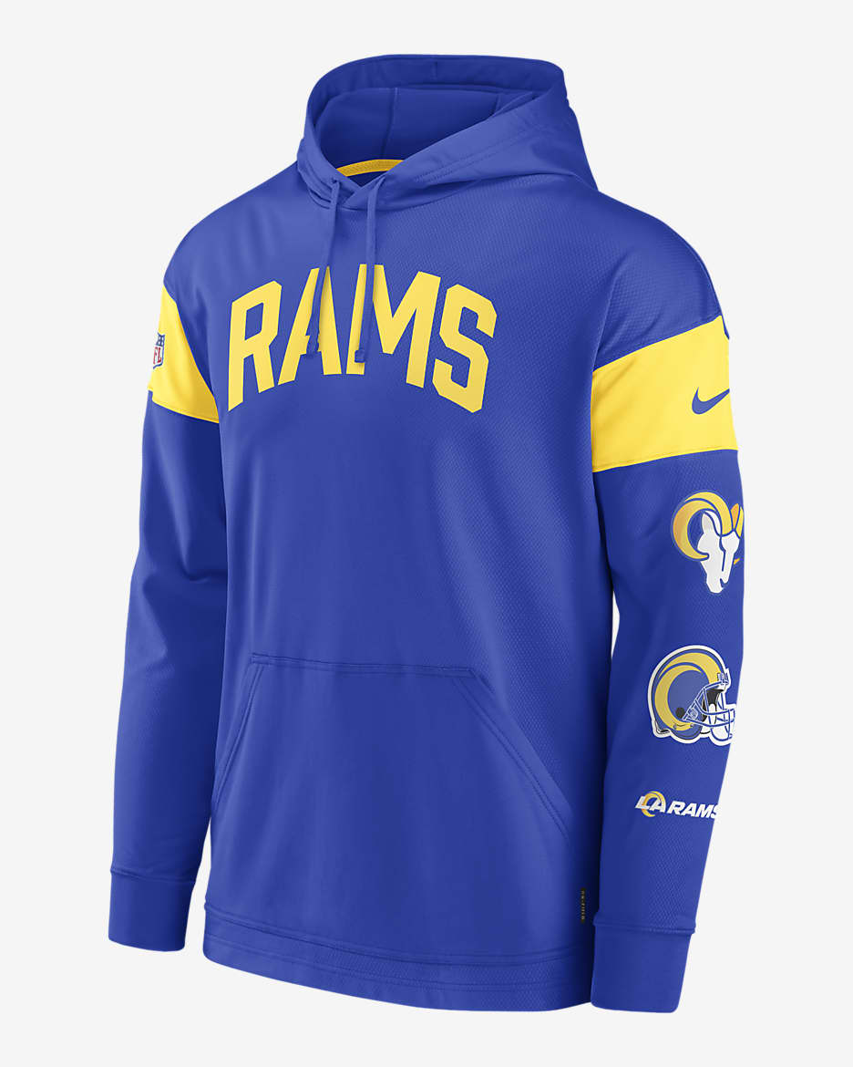 Nike Dri FIT Athletic Arch Jersey NFL Los Angeles Rams Men s Pullover Hoodie